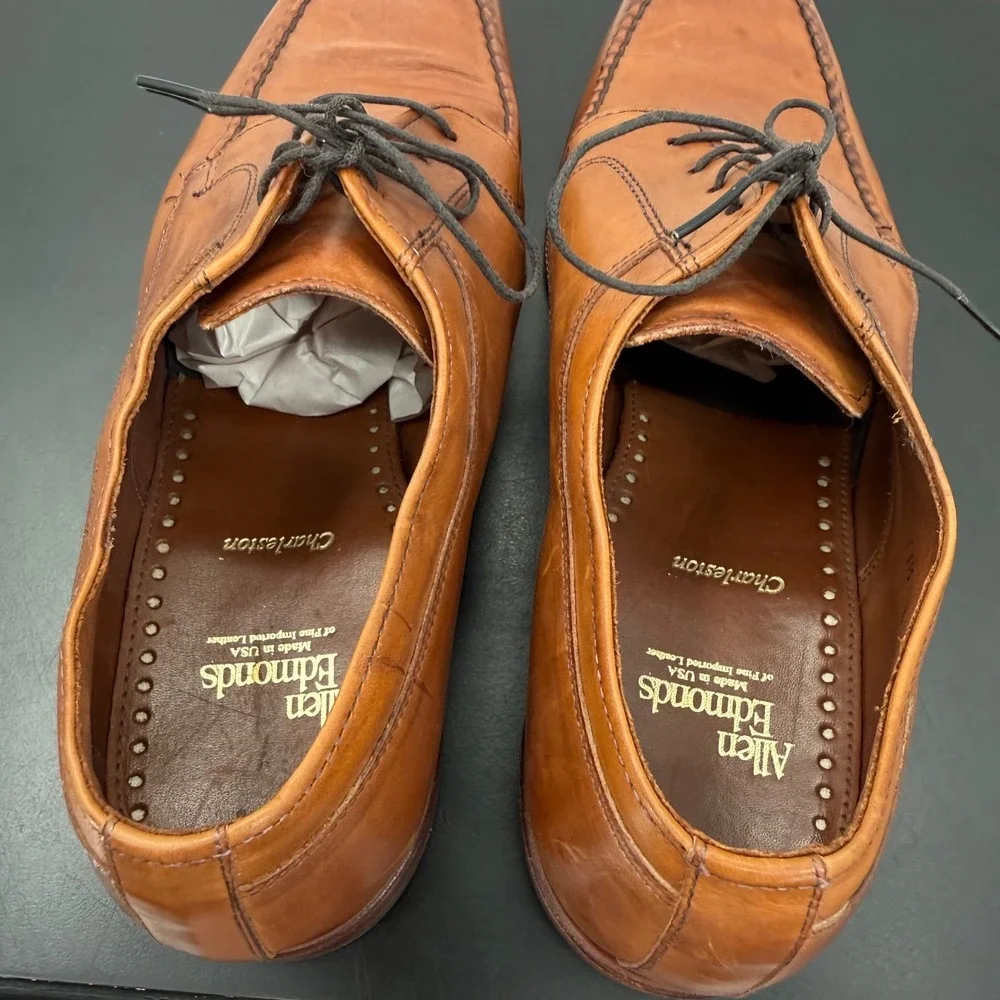 Allen Edmonds LaSalle Derby Mens 11.5 D Brown Good Split Toe Leather 3920